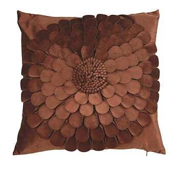 Kuddfodral Artflower tegelbrun sammet  shabby chic lantlig stil Gårdsromantik