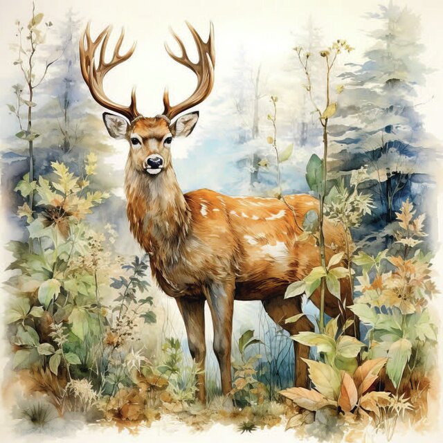 Lunchservett - Deer in the woods