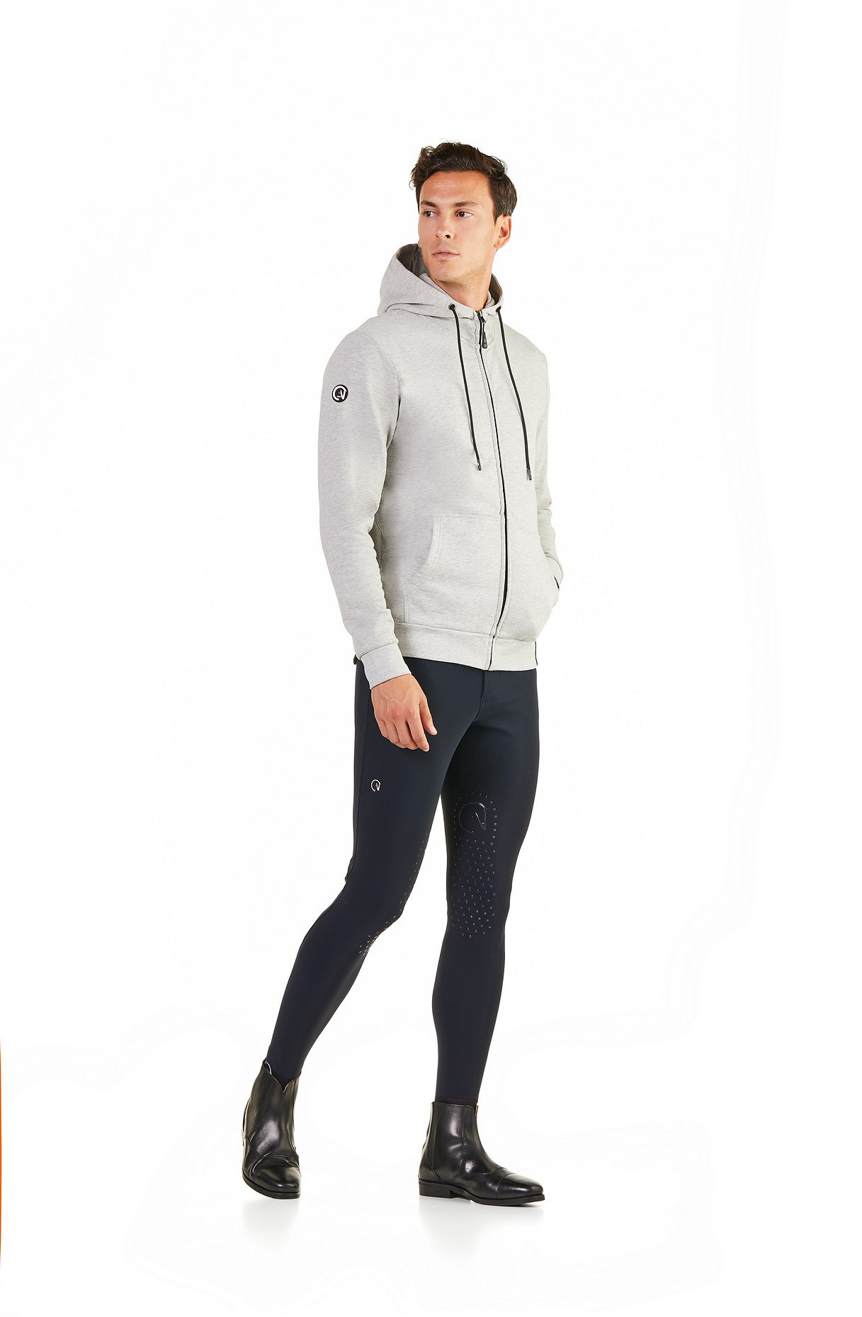 EGO7  Sweatshirt med  huva och dragkedja ZOW Grey Melange