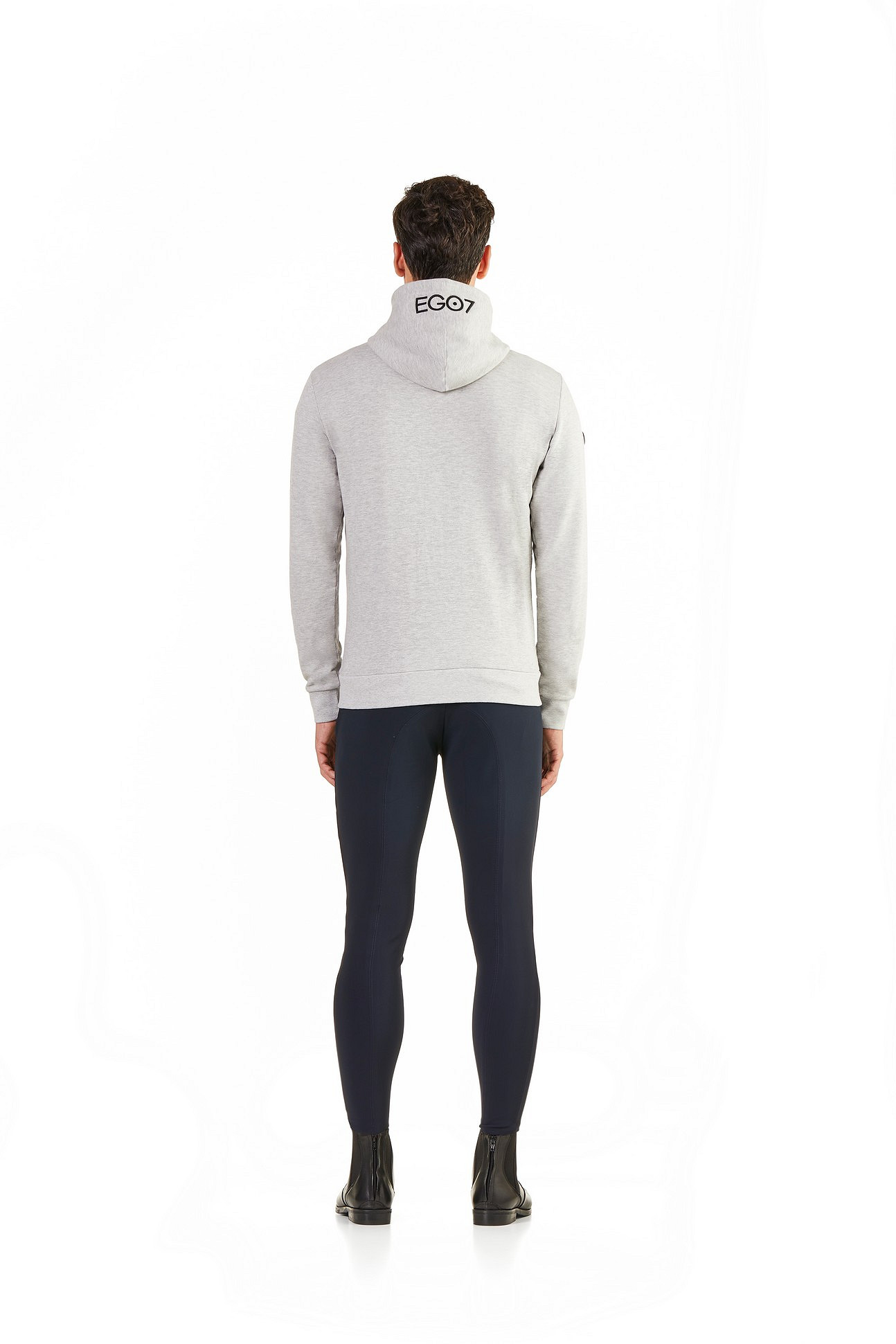 EGO7  Sweatshirt med  huva och dragkedja ZOW Grey Melange - 3