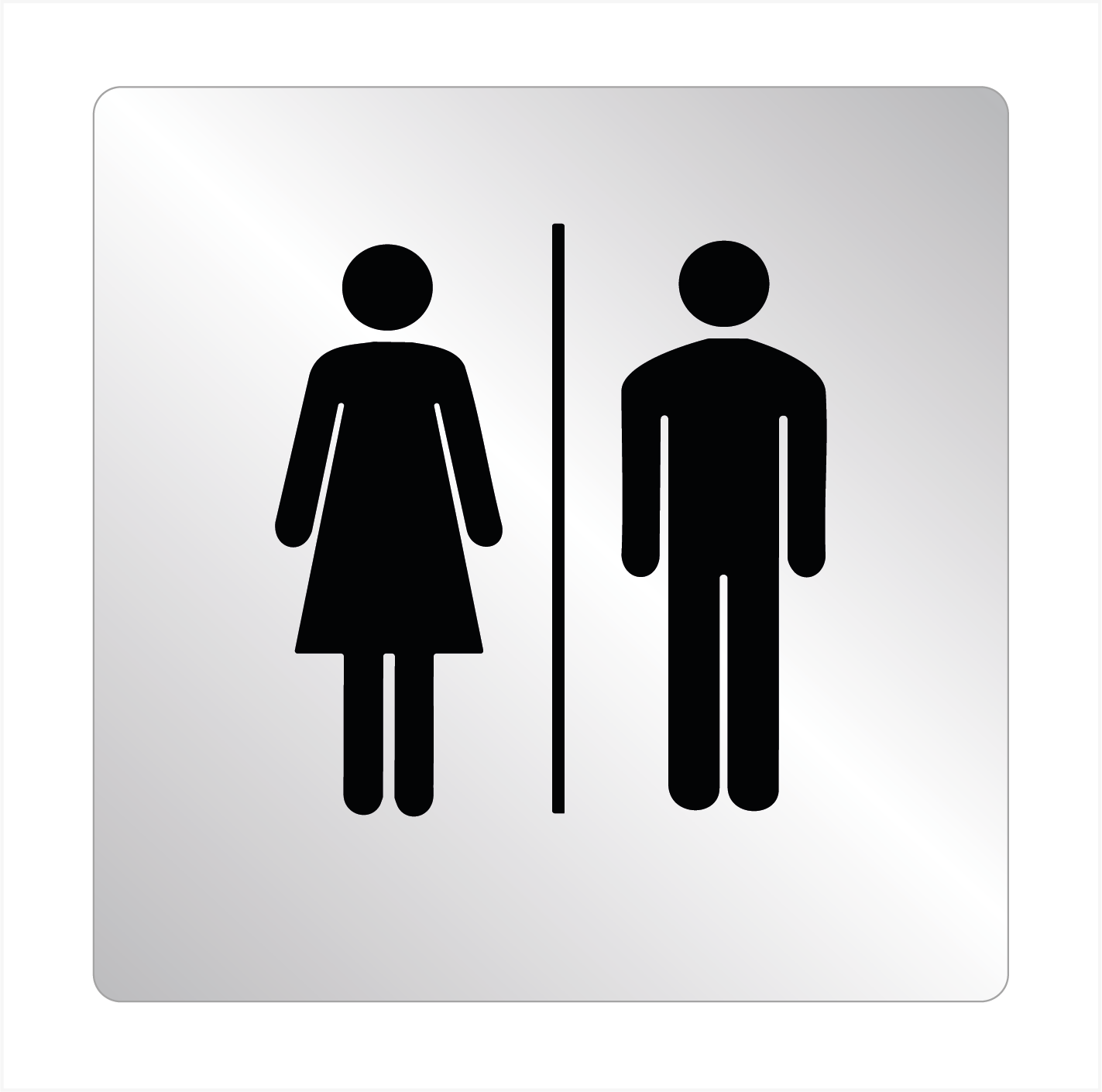 Dam/Herr WC – klassisk aluminiumskylt