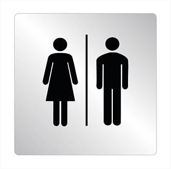 Dam/Herr WC – klassisk aluminiumskylt