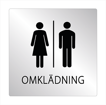 Dam/Herr - Omklädningsrumsskylt – Klassisk aluminiumskylt