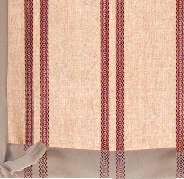 Hissgardin Torp linbeige röd vävd bård rand shabby chic lantlig stil Gårdsromantik - 2