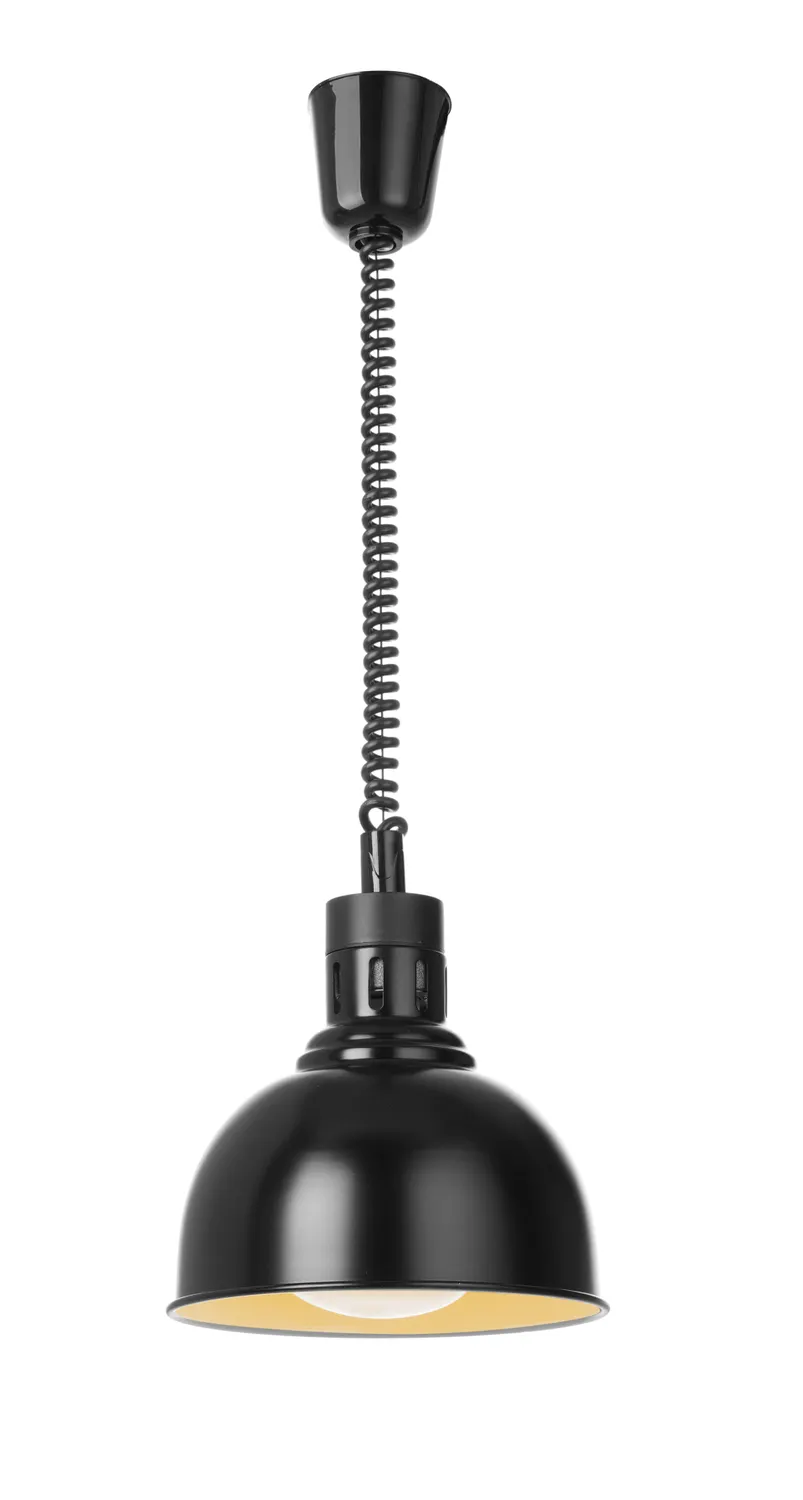 Värmelampa med utdragbar kabel, svart
