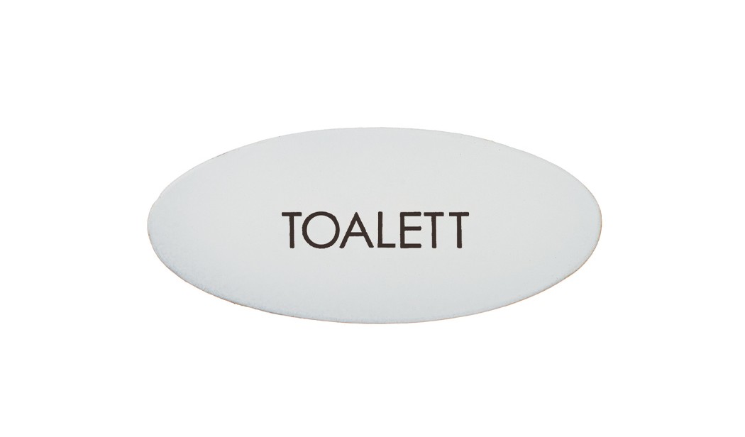 Metal Sign - Toalett, White