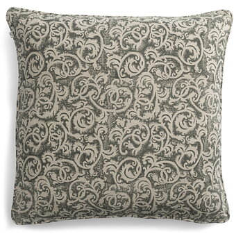 Kuddfodral linne Ornamental Slate Grey
