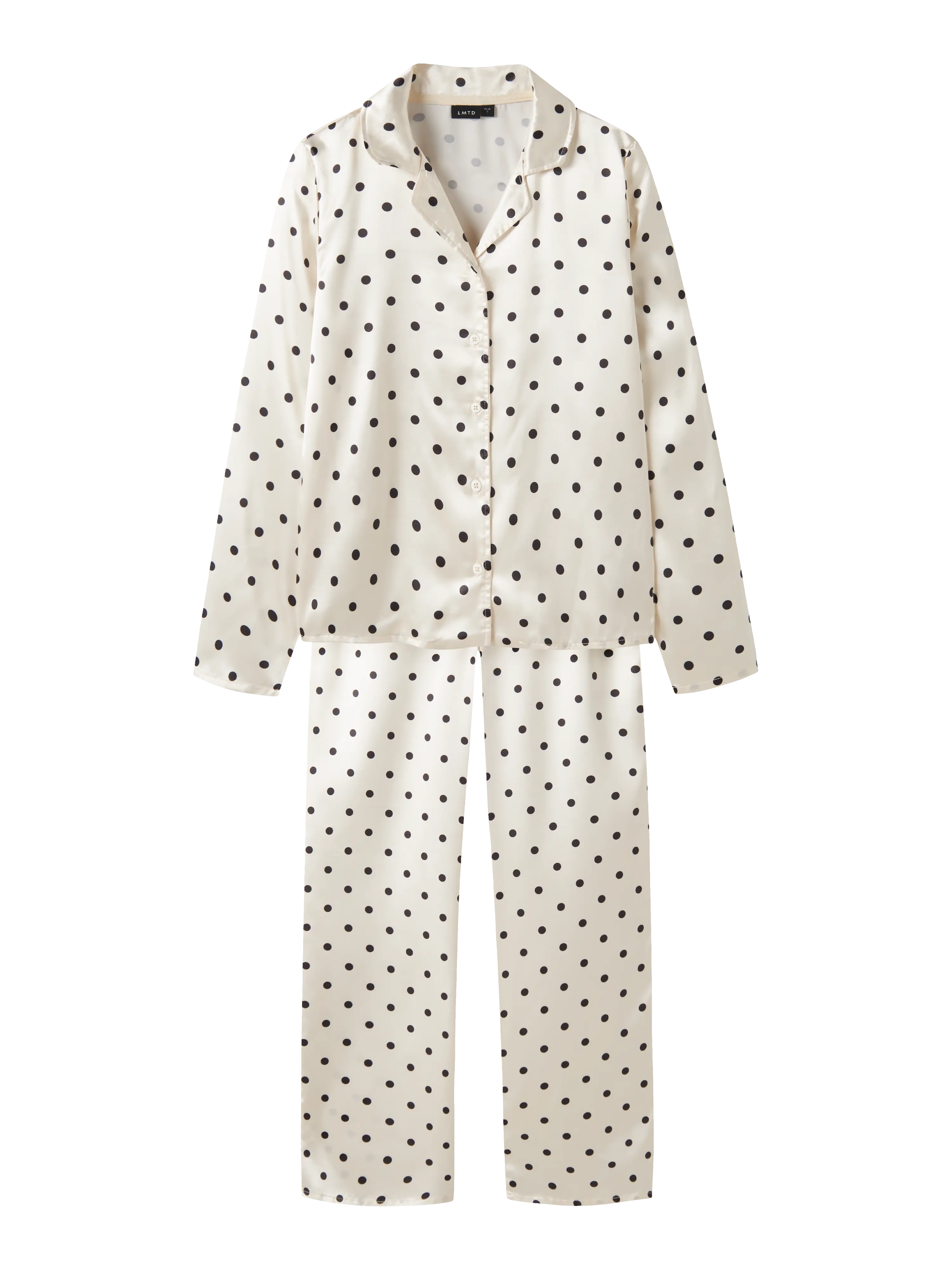 NLFDREAMY DOT PYJAMAS SET Antique White W. Pirate Black
