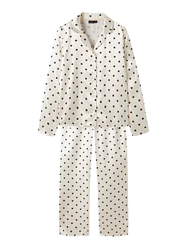 NLFDREAMY DOT PYJAMAS SET Antique White W. Pirate Black
