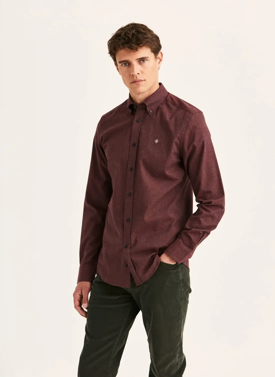 Morris - Watts Flannel Shirt - Wine Red