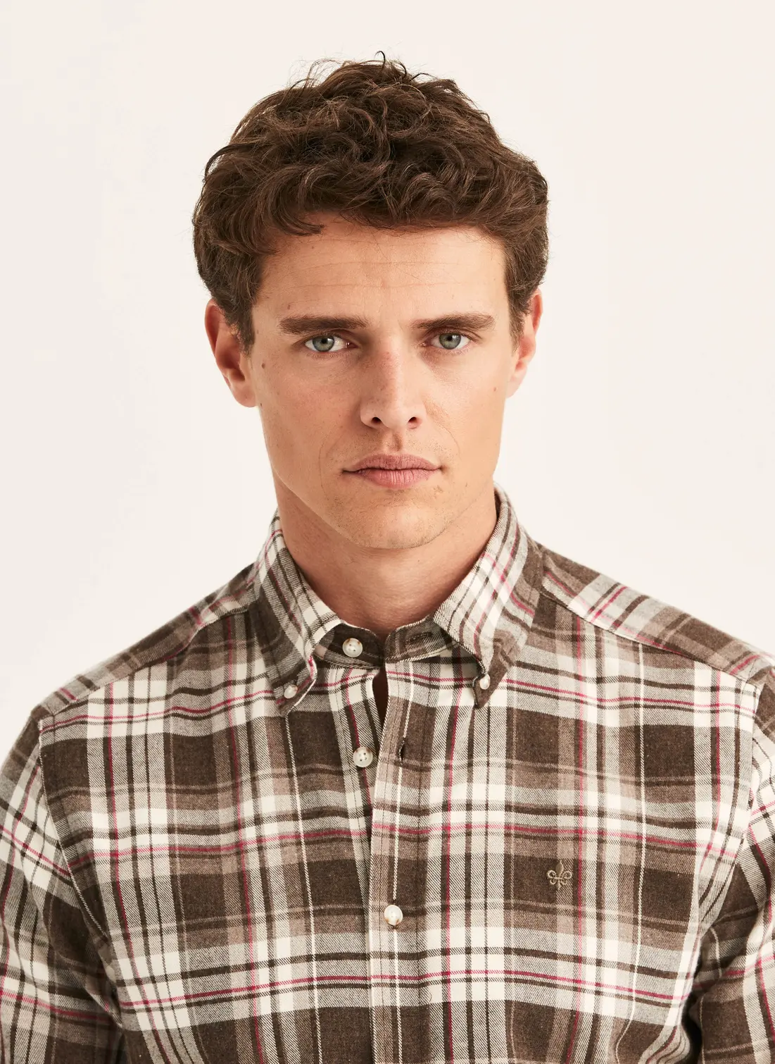 Morris - Happy Flannel Check Shirt - Brown - 3