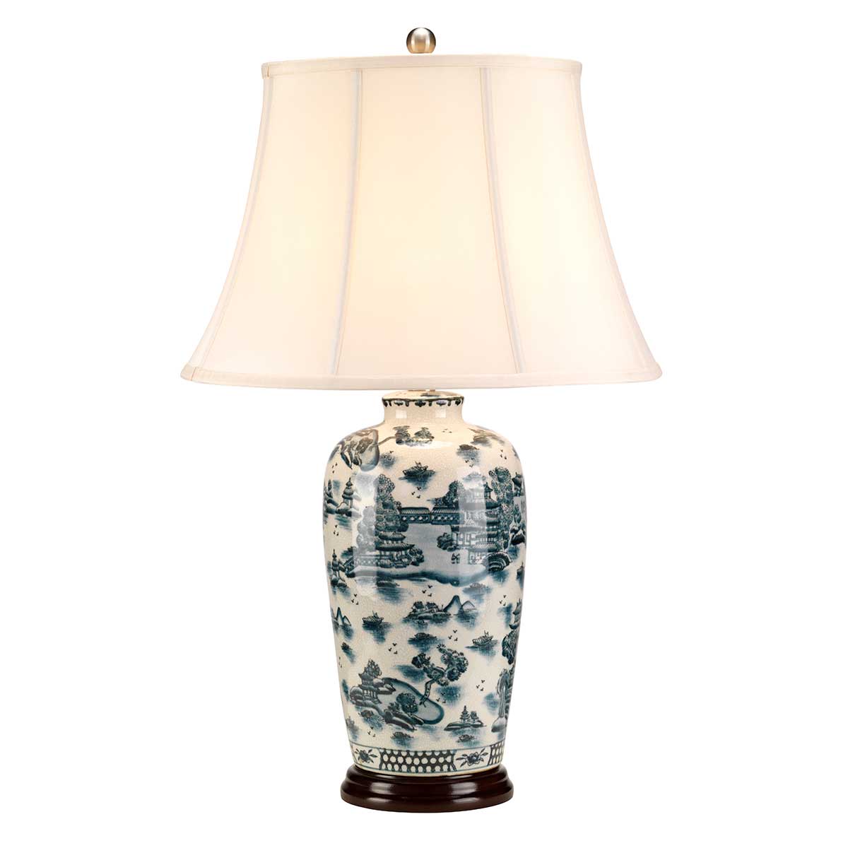 Blue Traditional blåvit bordslampa i porslin från Elstead Lighting