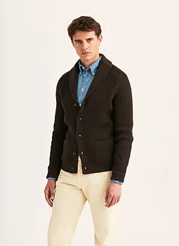 Morris - Brayden Shawl Cardigan - Brown