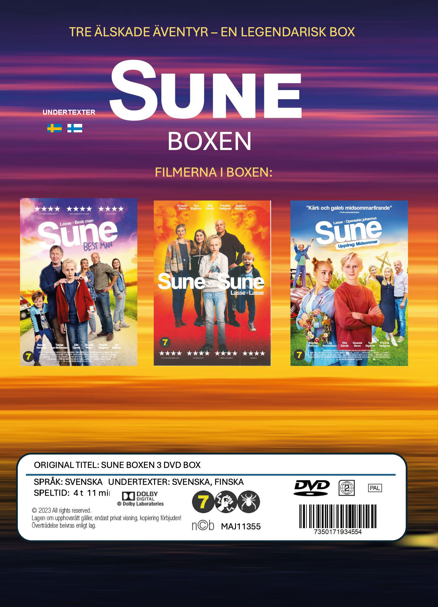 Sune Box - Bestman, Vs  Sune och Uppdrag Midsommar Release 26 okt - 2