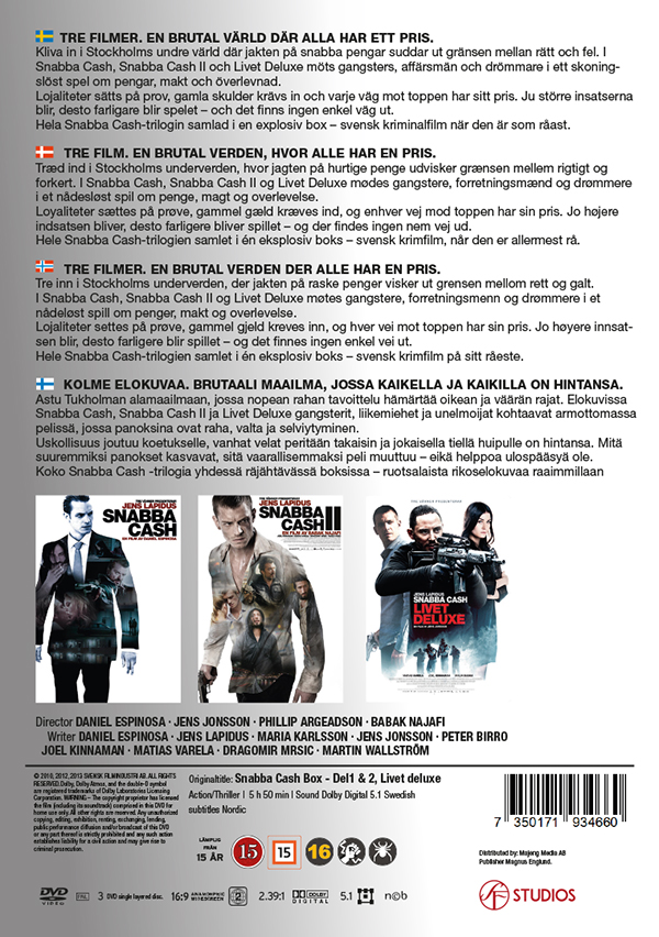 Snabba Cash Box - Del1,2, & 3- Livet deluxe Release 30 nov - 2