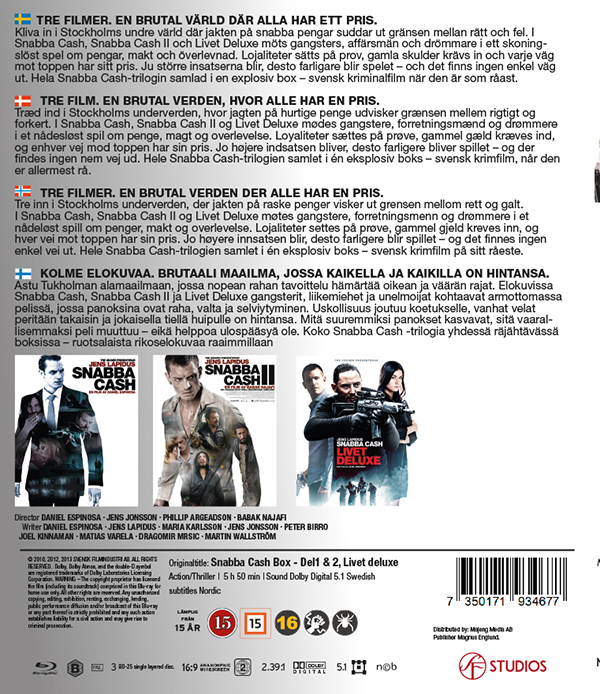 Snabba Cash Box - Del1,2, & 3- Livet deluxe BD Release 30 nov - 2