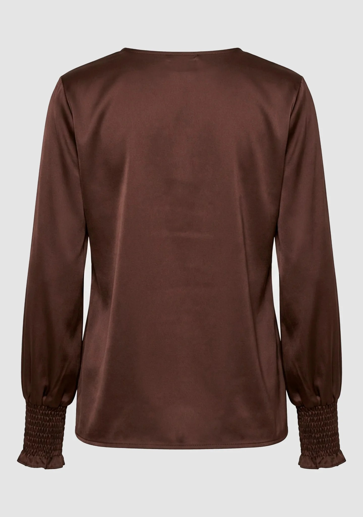 Steff Smock Blouse - Dark Brown - Isay - 4