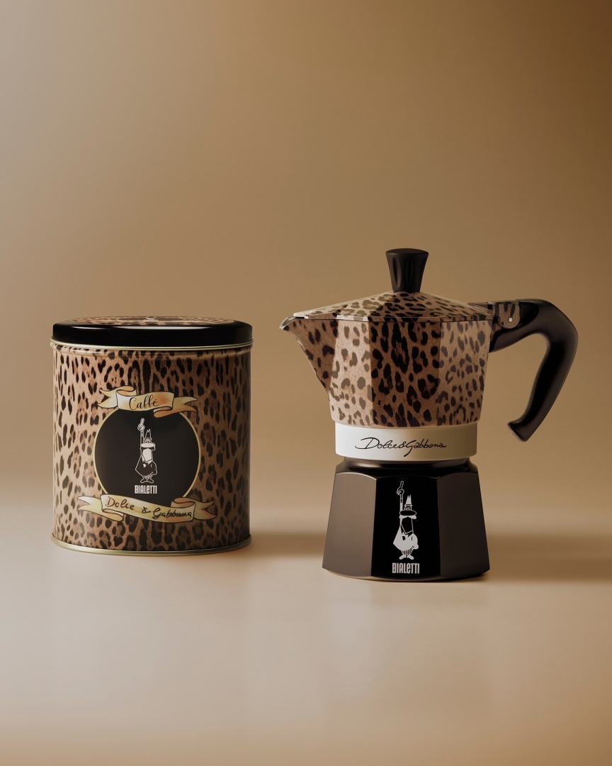 Bialetti Mokakokare D&G Leopardo Svart 3-koppar - 3