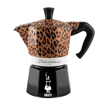 Bialetti Mokakokare D&G Leopardo Svart 3-koppar