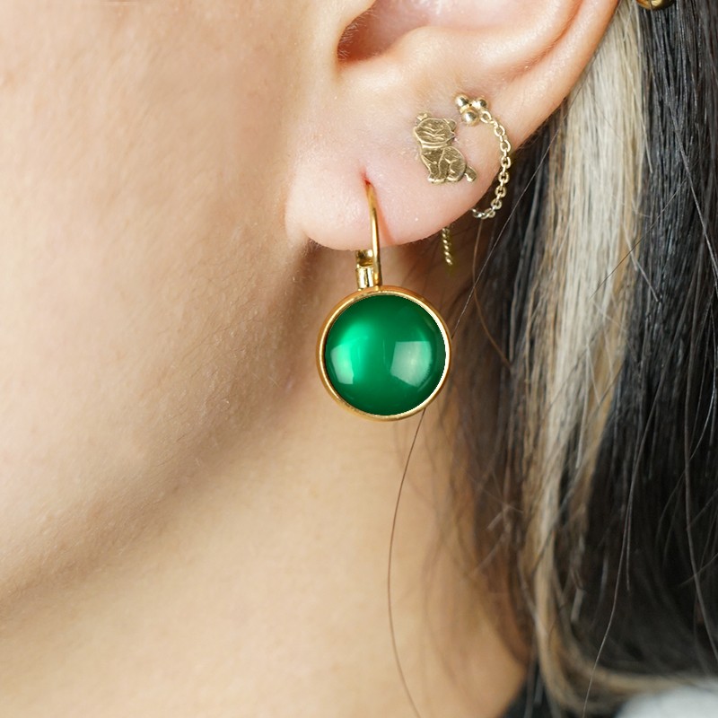 Urban Hippies örhängen dots, Emerald Green - 2