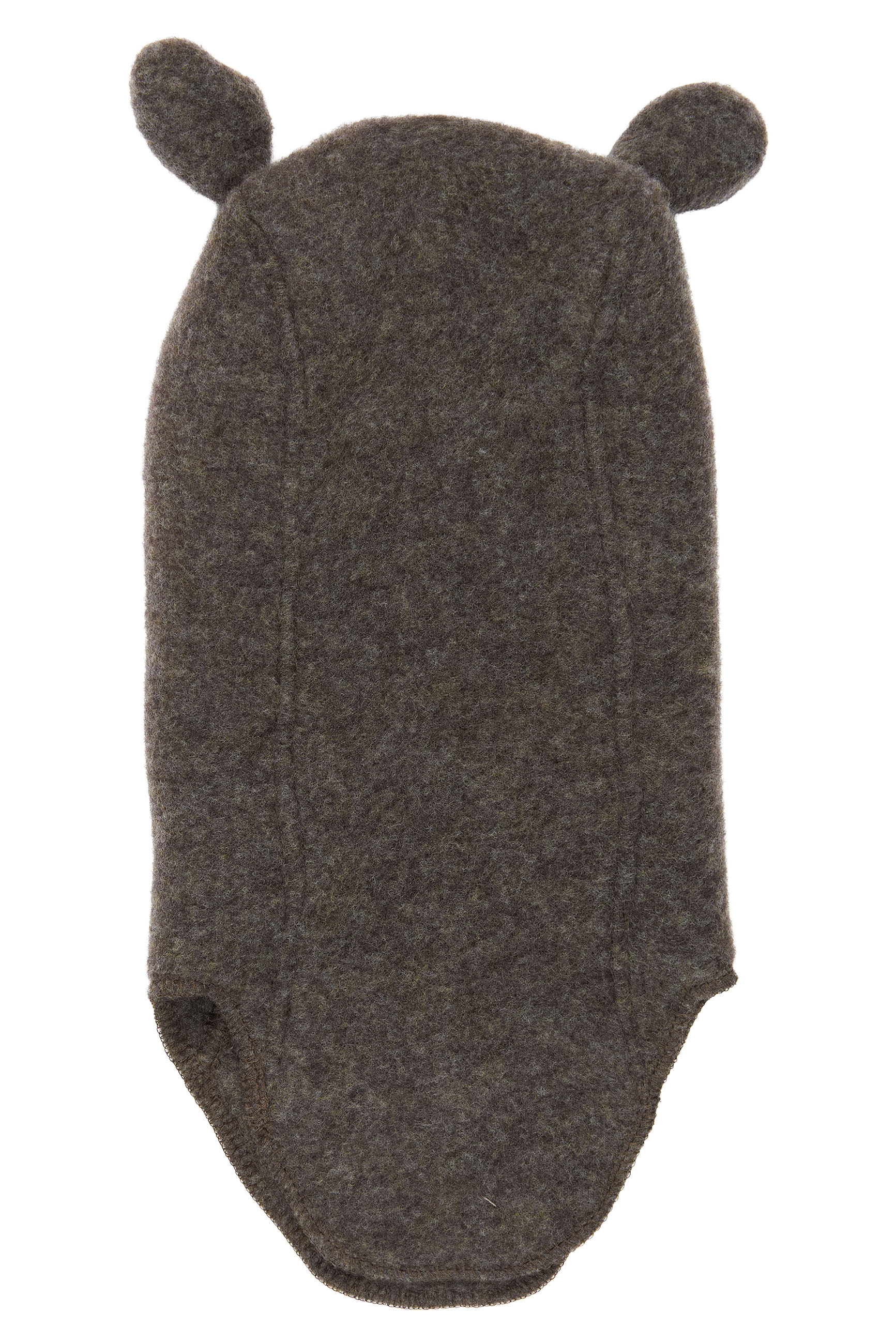 Wool Fullface w Ears Dark Brown Melange - 2