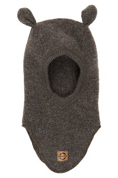 Wool Fullface w Ears Dark Brown Melange