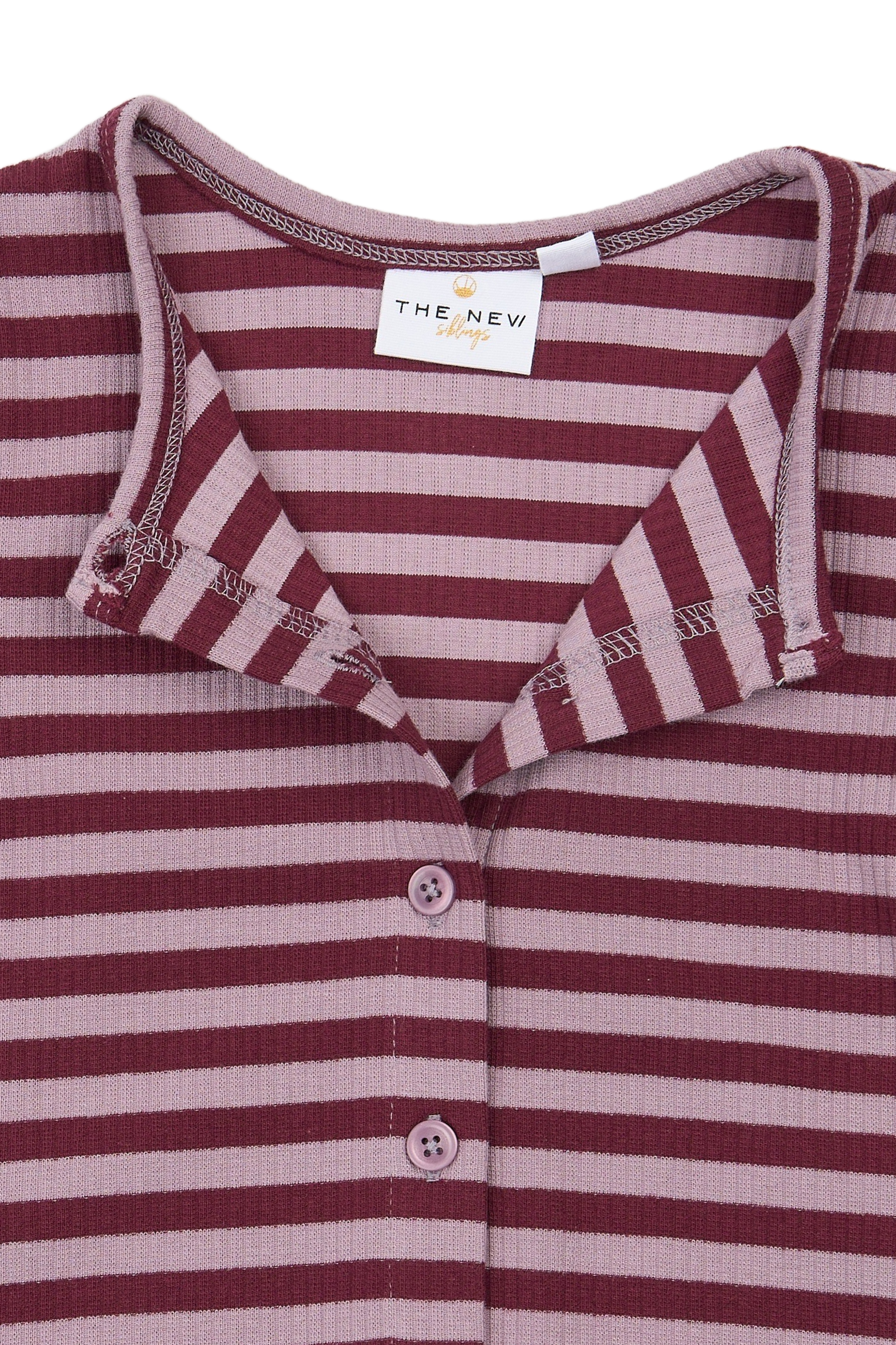 TNSTFro LS Rib Cardigan Elderberry Striped TN - 3