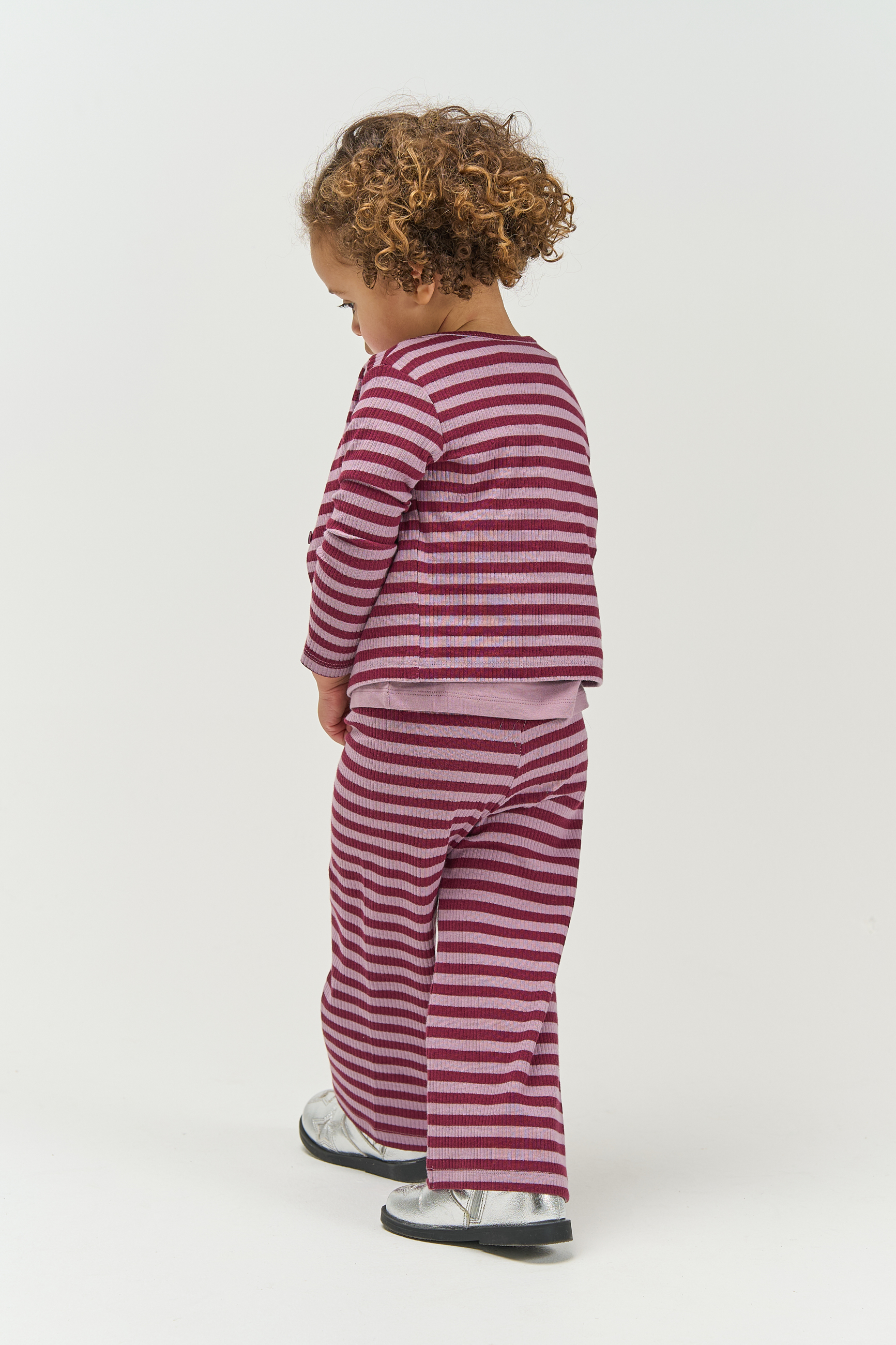 TNSTFro LS Rib Cardigan Elderberry Striped TN - 5