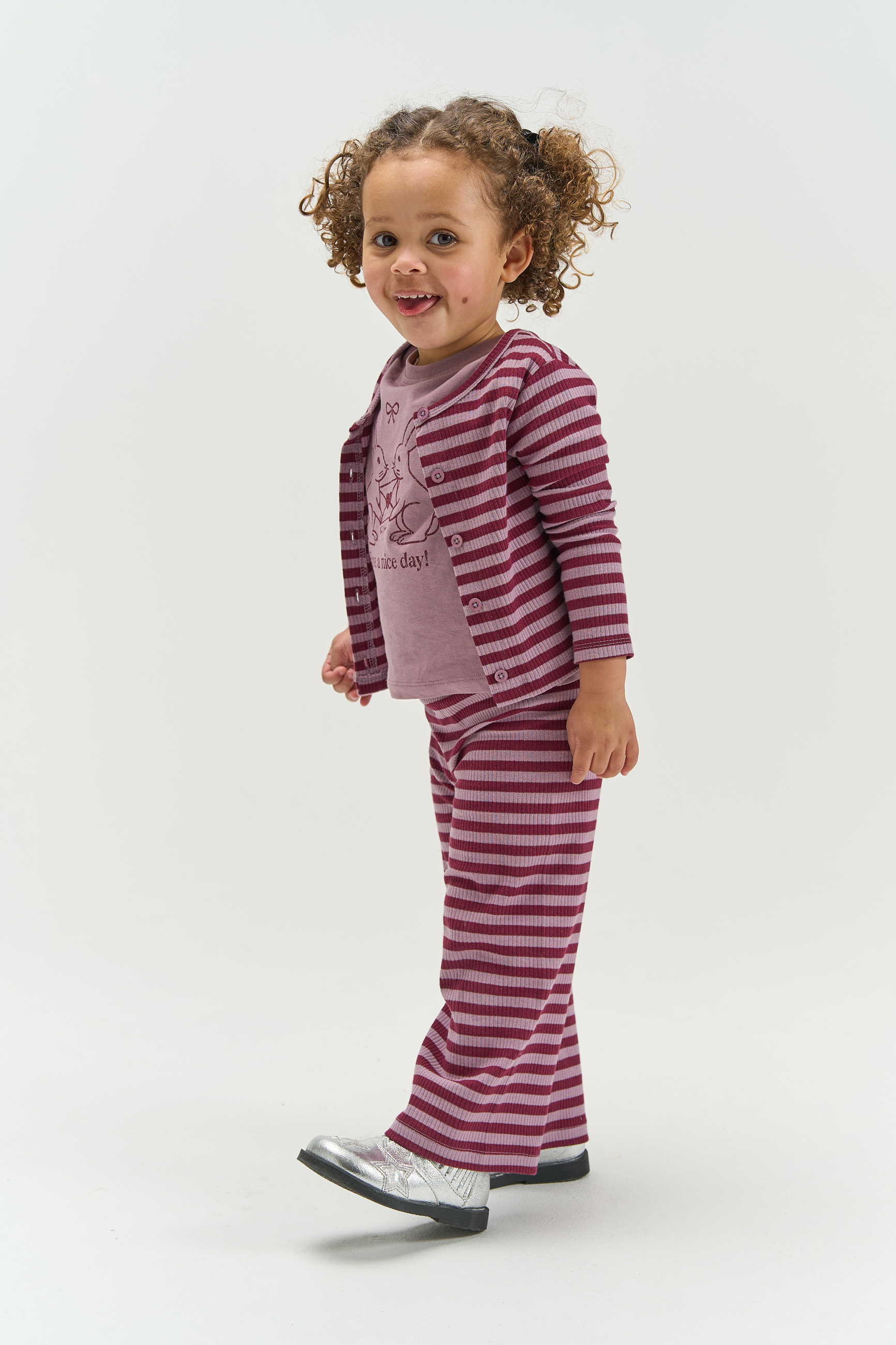 TNSTFro LS Rib Cardigan Elderberry Striped TN - 4