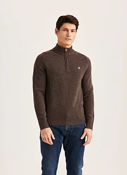 Morris - Hertford Half Zip - Brown 