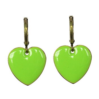 Urban Hippies örhängen Hearts, lime