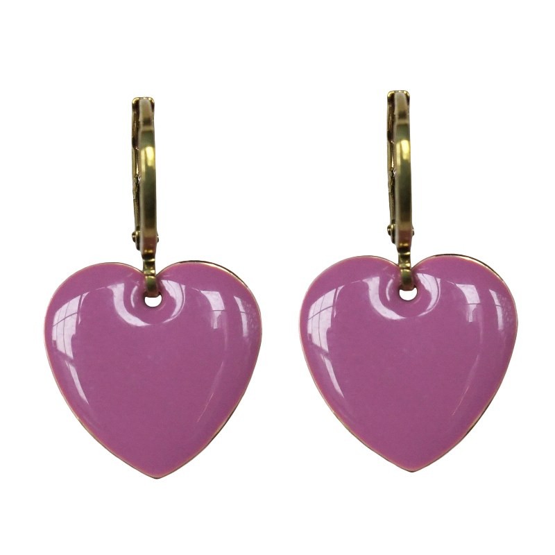 Urban Hippies örhängen Hearts, Mauve