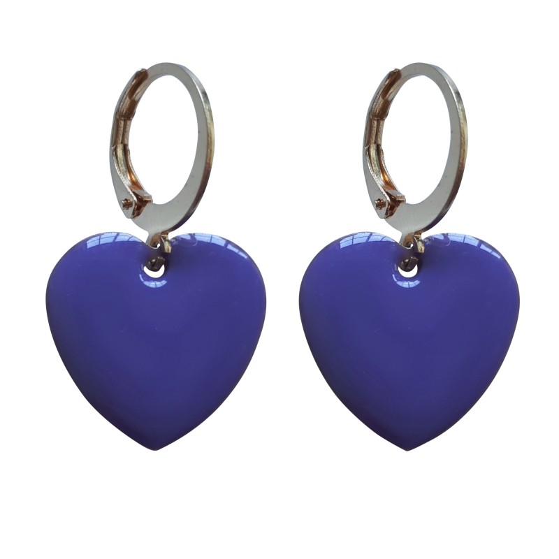 Urban Hippies örhängen Hearts, Purple