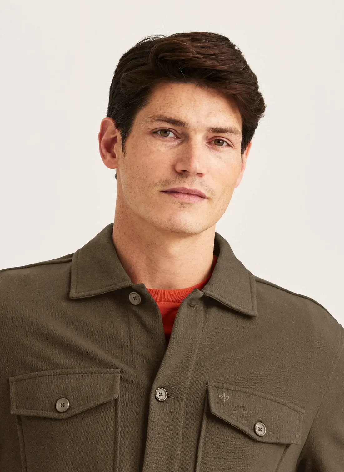 Morris - Andrew Jersey Overshirt - Olive - 3