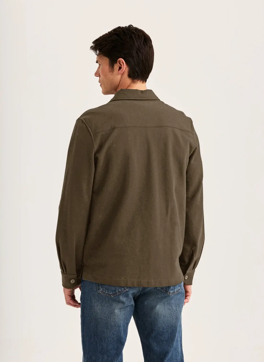 Morris - Andrew Jersey Overshirt - Olive - 2