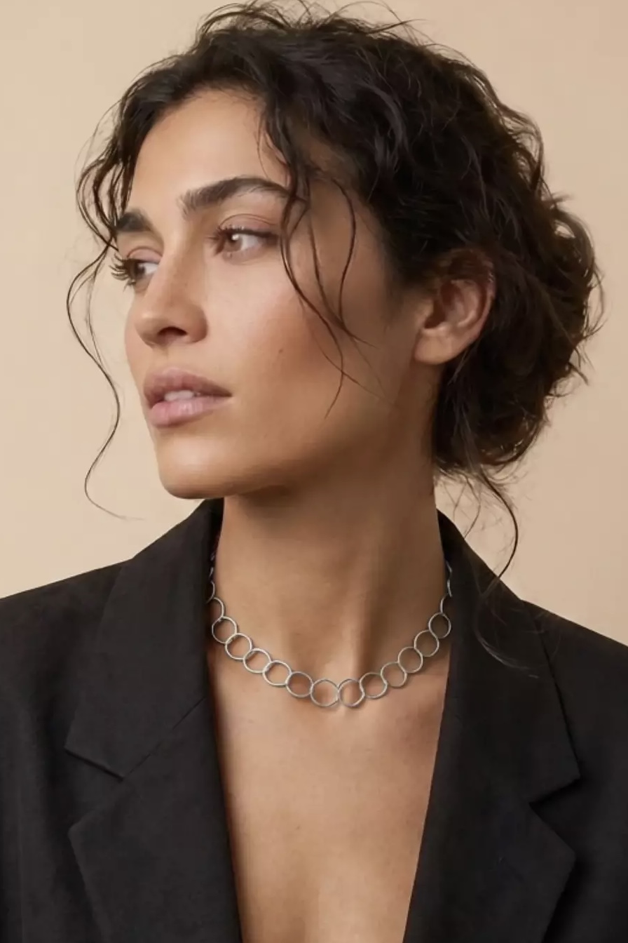Dansk Copenhagen - Vilja&nbsp;Round&nbsp;Short Link Necklace Silver - 5