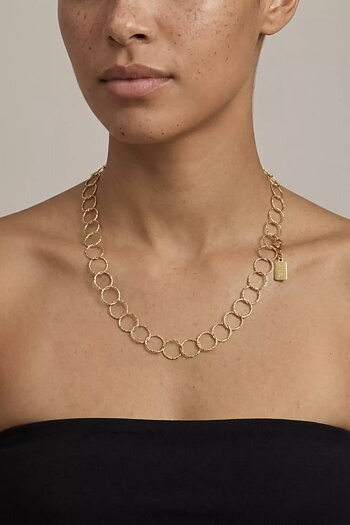 Dansk Copenhagen - Round Short Link Necklace in 18K Gold Plated