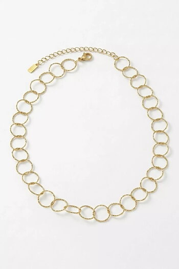 Dansk Copenhagen - Round Short Link Necklace in 18K Gold Plated