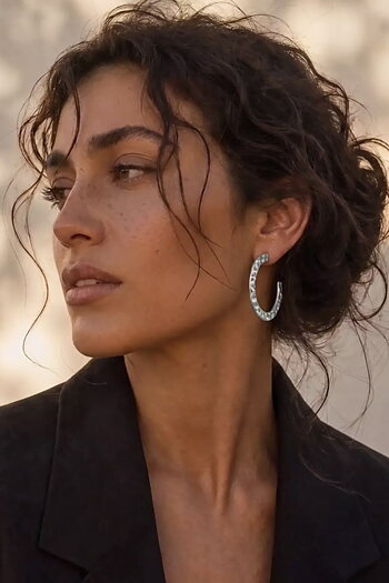 Dansk Copenhagen - Sol Waterproof Silver Stainless Steel Hoops