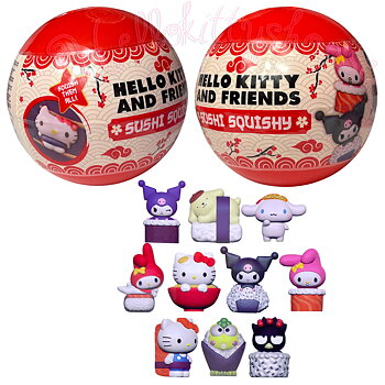 Hello Kitty and Friends Sushi Squishy Figur - Överrasknings Kapsel 9 cm