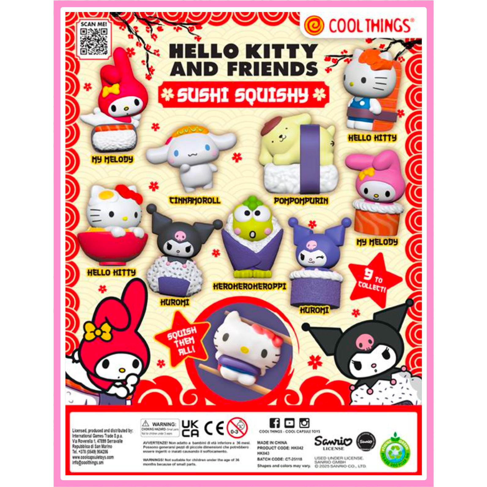 Hello Kitty and Friends Sushi Squishy Figur - Överrasknings Kapsel 9 cm - 4