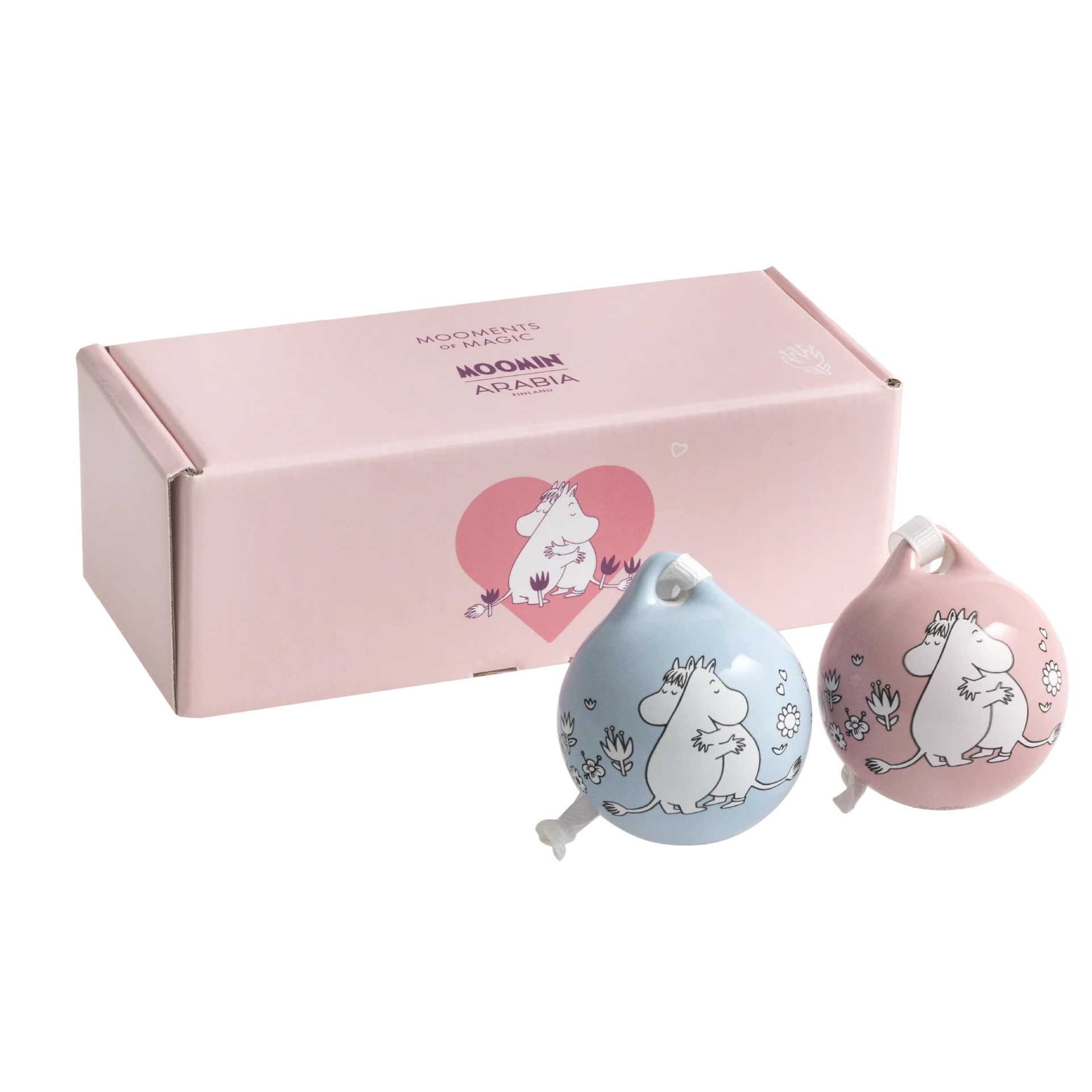 Mumin kula 5 cm Kärlek rosa&blå 2-pack