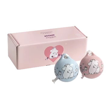 Mumin kula 5 cm Kärlek rosa&blå 2-pack