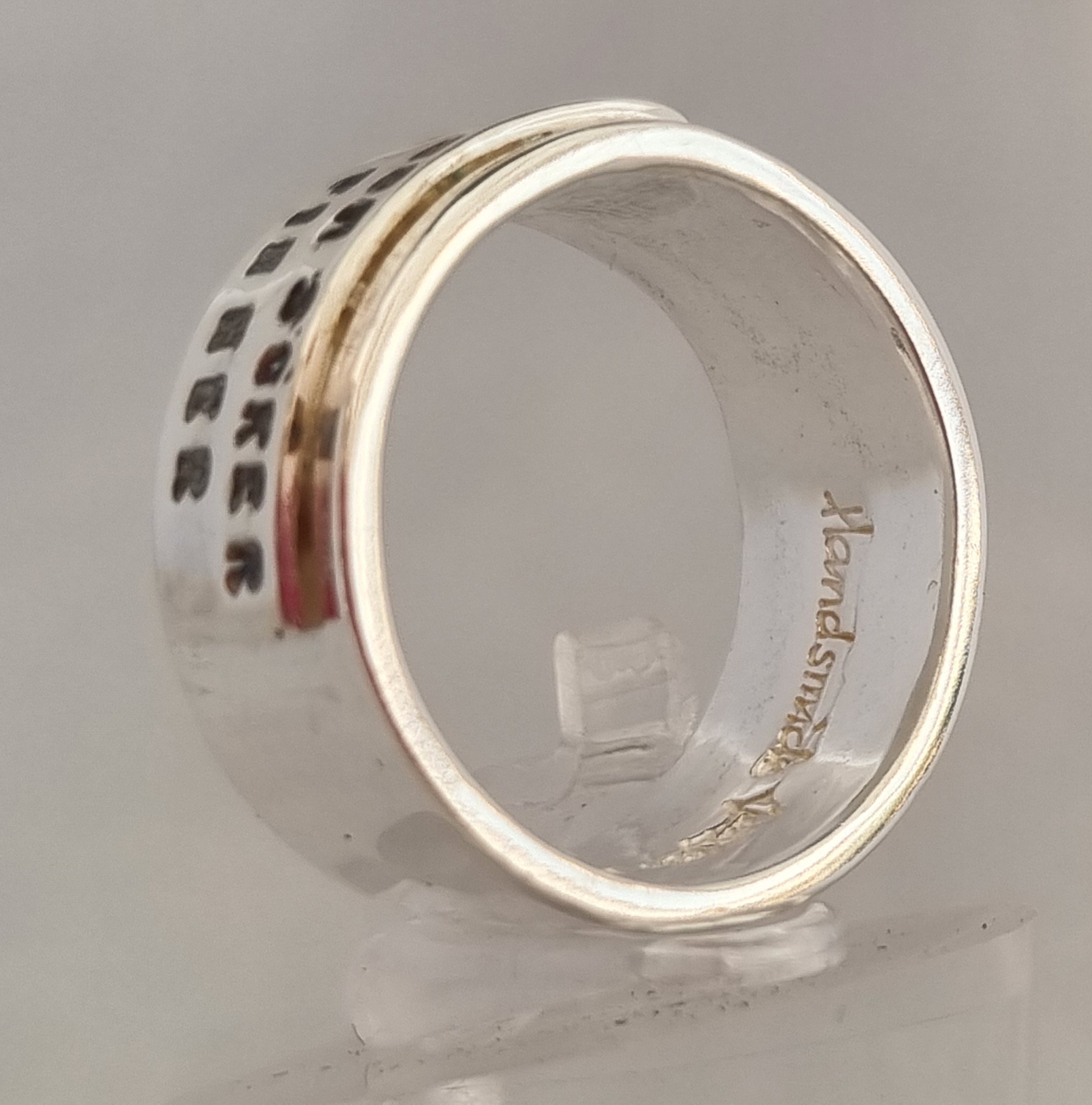 Unik bred budskapsring i silver DEN SOM SÖKER DEN FINNER stl 17,8 - 4