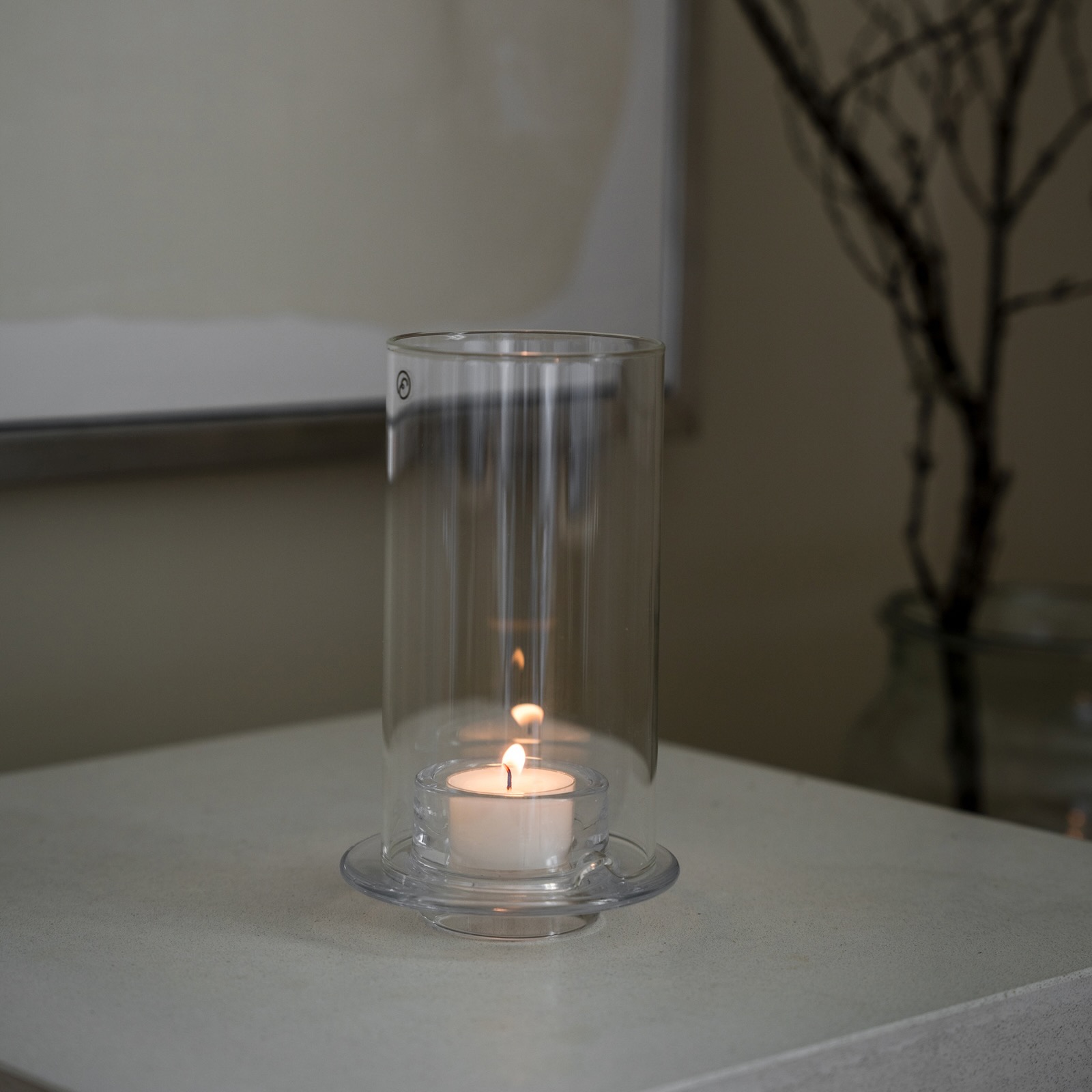 Ljuslykta i glas för värmeljus, höjd 18cm - Ernst - 2