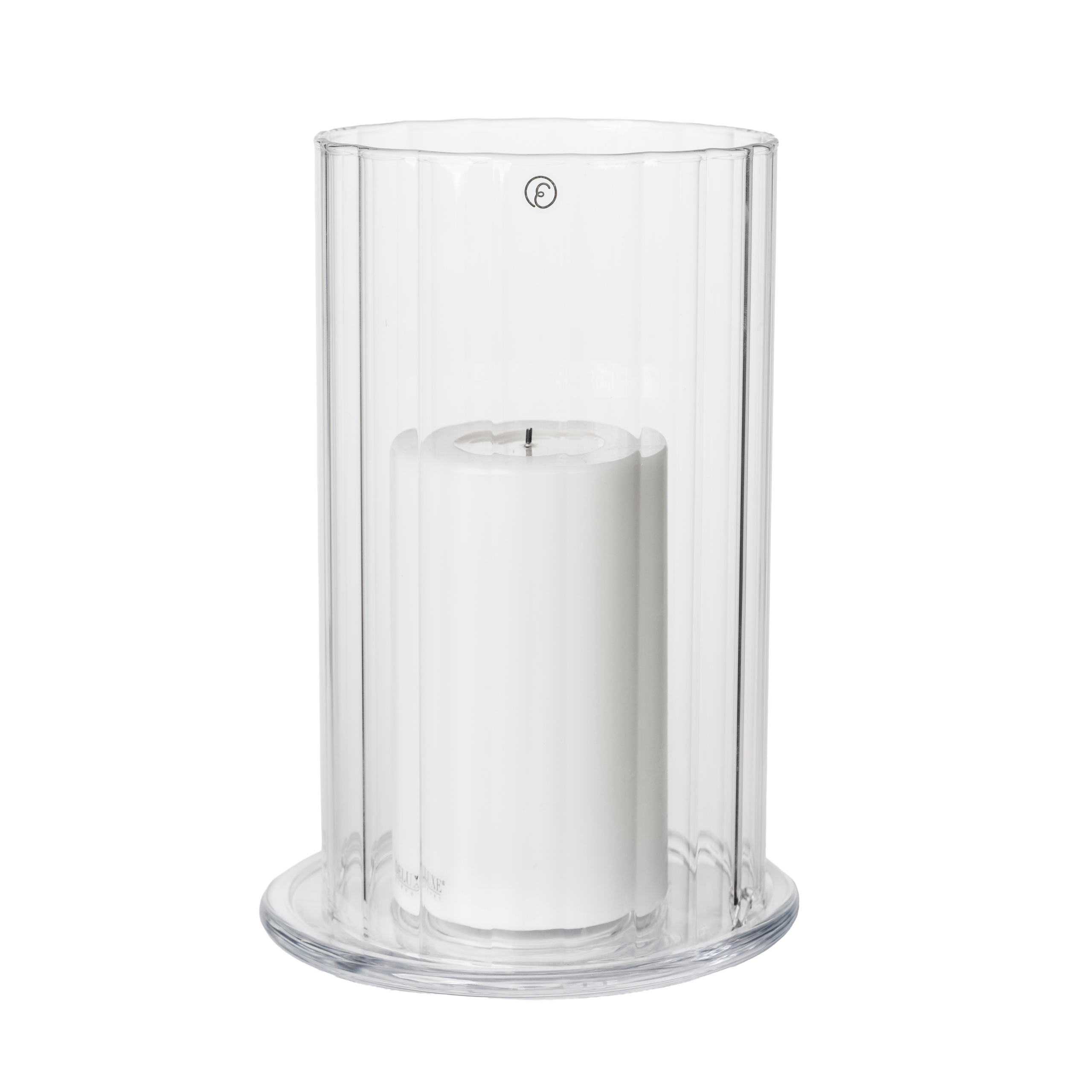Ljuslykta i glas för blockljus, höjd 23cm - Ernst