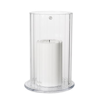 Ljuslykta i glas för blockljus, höjd 23cm - Ernst