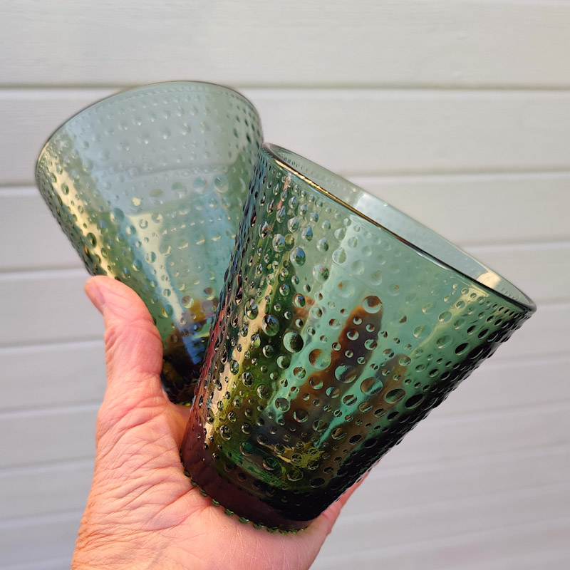Kastehelmi drickglas 2-pack tallgrön från Iittala