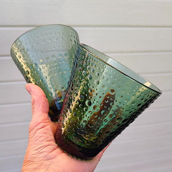 Kastehelmi drickglas 2-pack tallgrön från Iittala 