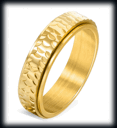 6 mm. Snygg spinner ring i guldpläterat rostfritt stål.